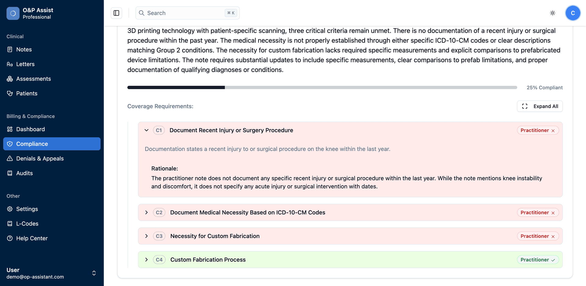 AI Medical Record Review Interface